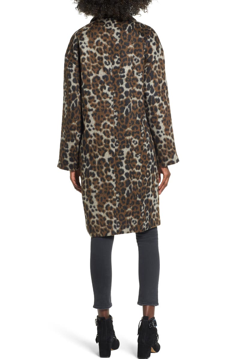 Vigoss Oversize Leopard Print Topcoat, Alternate, color,