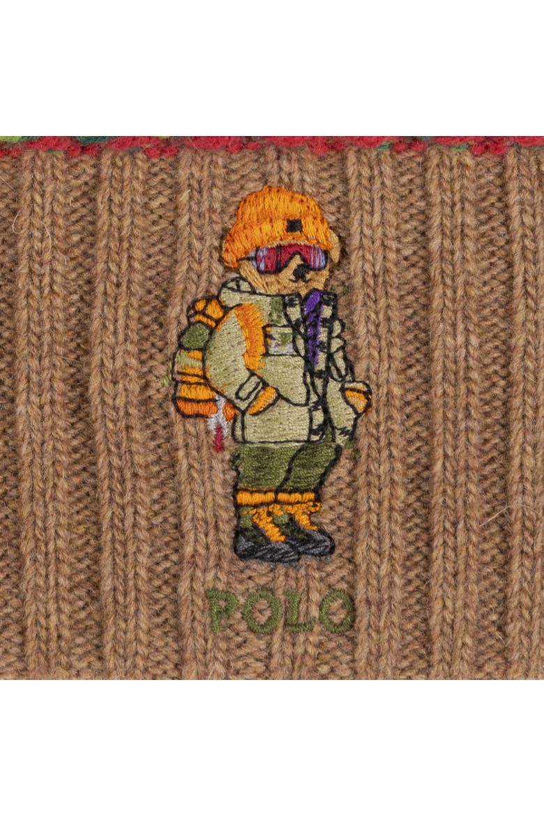 Fairsile Red Rocks Bear Beanie, Alternate, color, Camel Multi