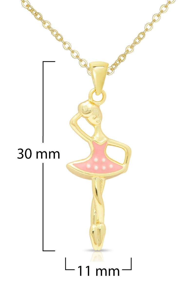 Kids' Ballerina Pendant Necklace, Alternate, color, PINK