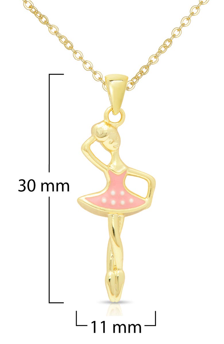 Lily Nily Kids' Ballerina Pendant Necklace, Alternate, color, Pink