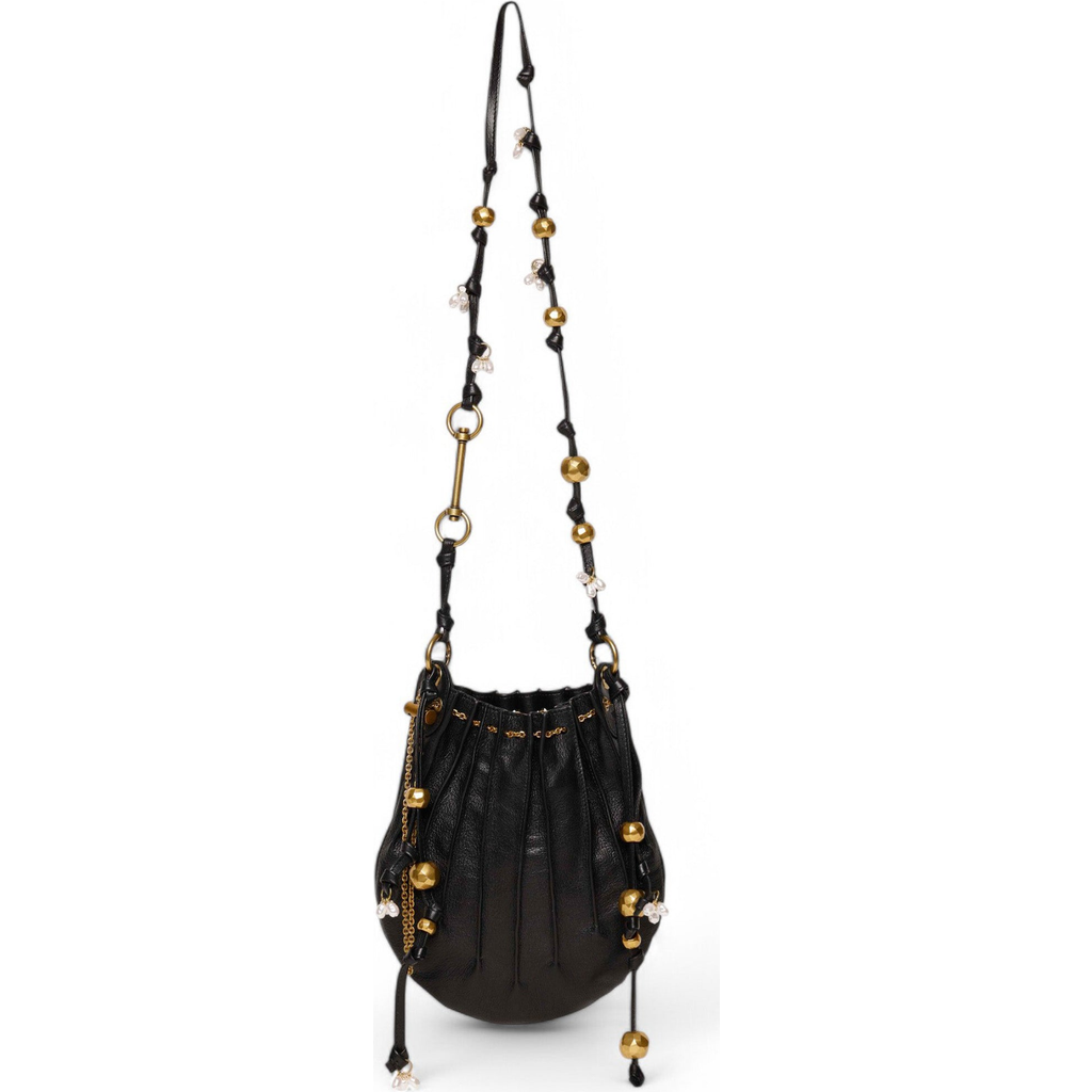 Walter Baker Wynn Knot Charm Bucket Bag In Black