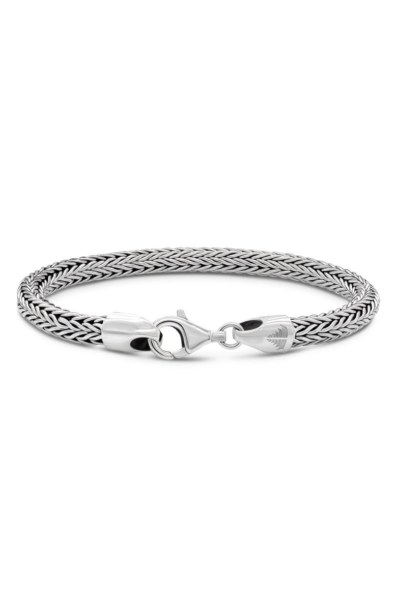 DEVATA Gender Inclusive Sterling Silver Foxtail Round 5mm Chain Bracelet, Alternate, color, 