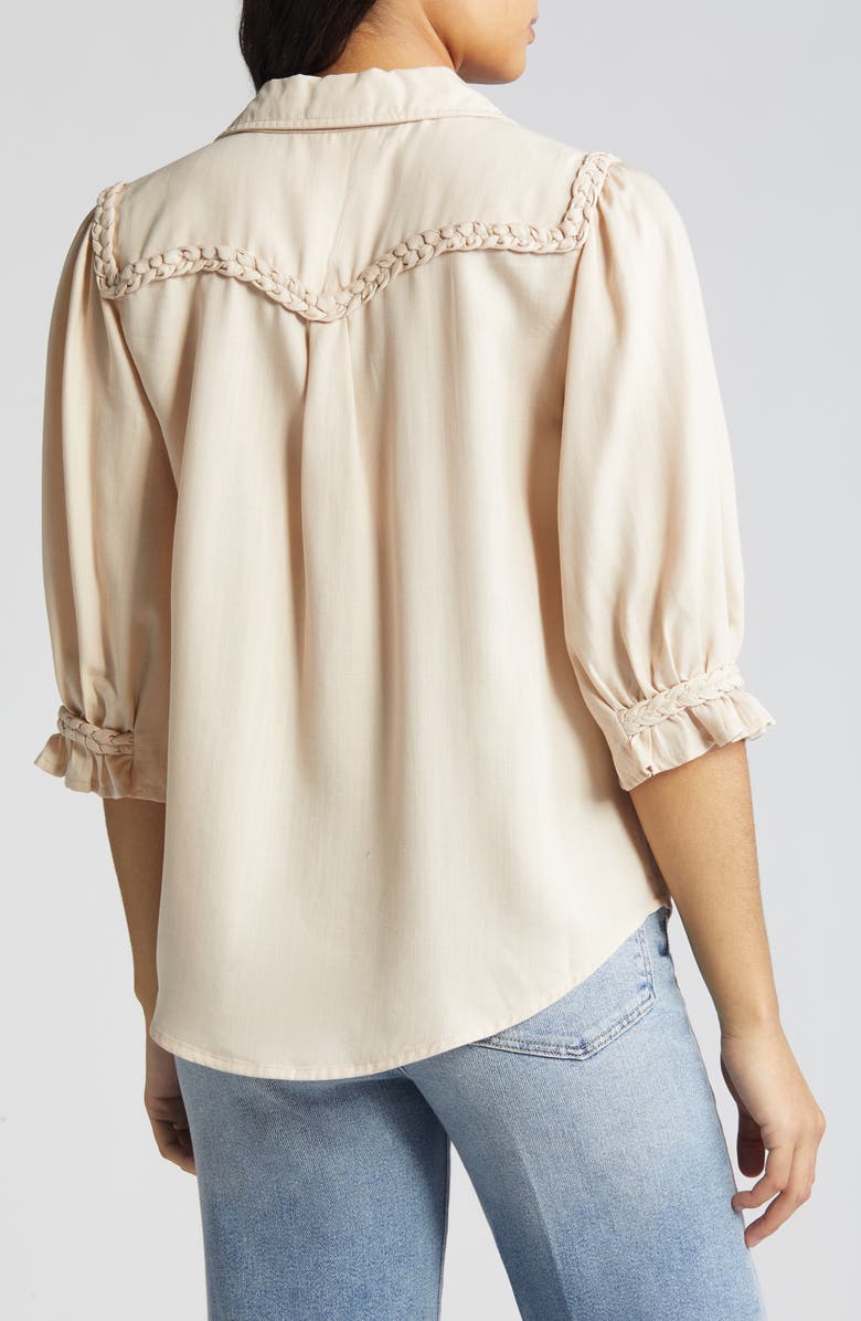 Wit & Wisdom Blouson Sleeve Western Button-Up Shirt, Alternate, color,