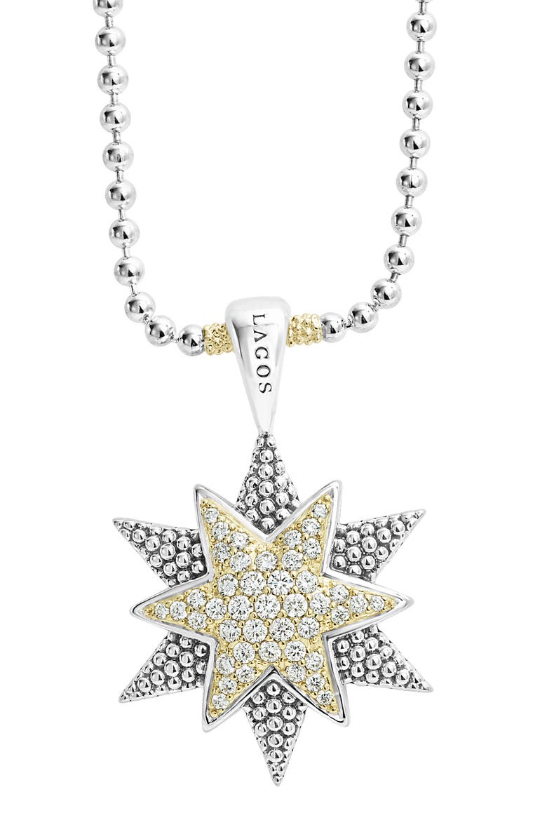 LAGOS North Star Large Diamond Pendant Necklace, Alternate, color, 