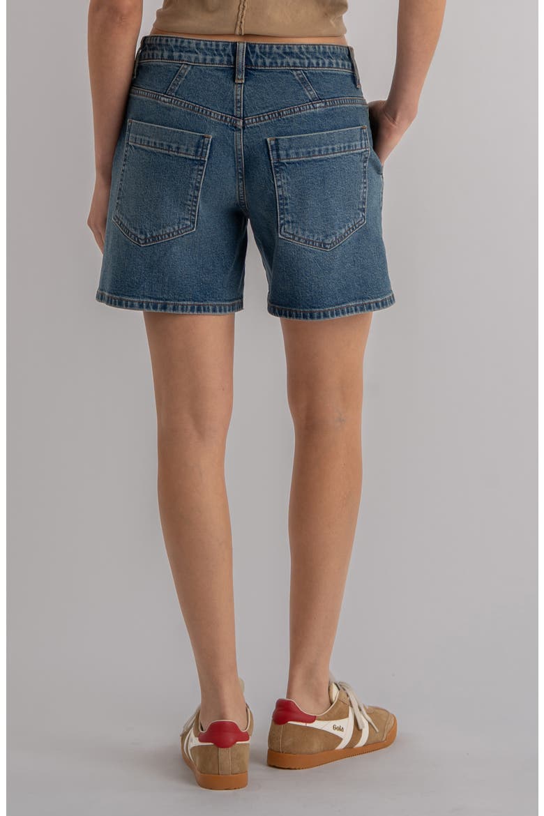 Hailey High Waist Denim Bermuda Shorts, Alternate, color, SHINE