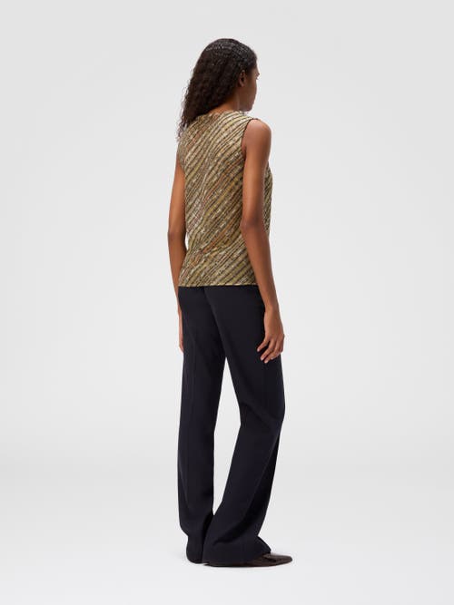 Missoni Criss-cross Tartan Crew Neck Top In Gold