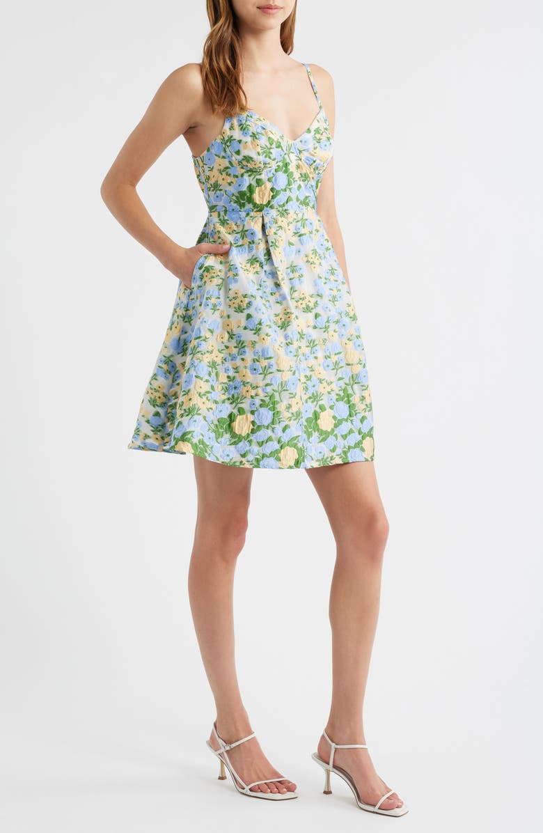 Sister Jane Marigold Jacquard Minidress, Alternate, color, Blue