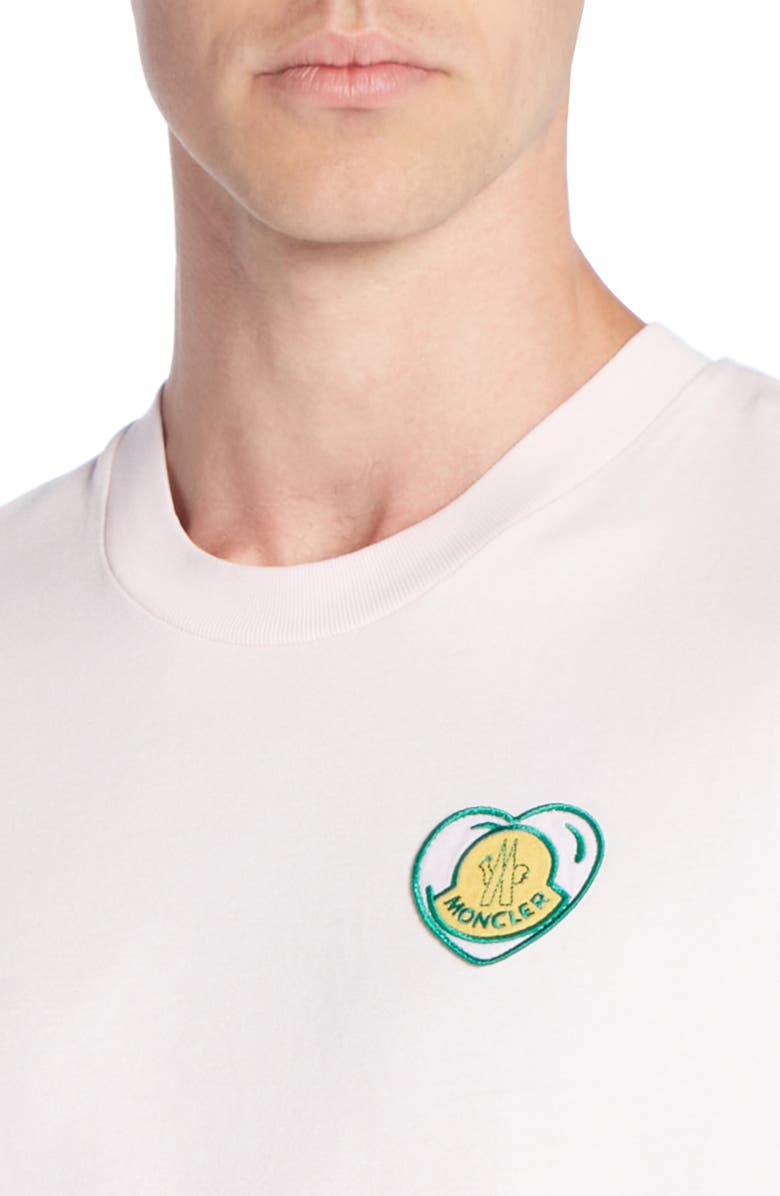 Moncler Heart Logo Cotton T-Shirt, Alternate, color,