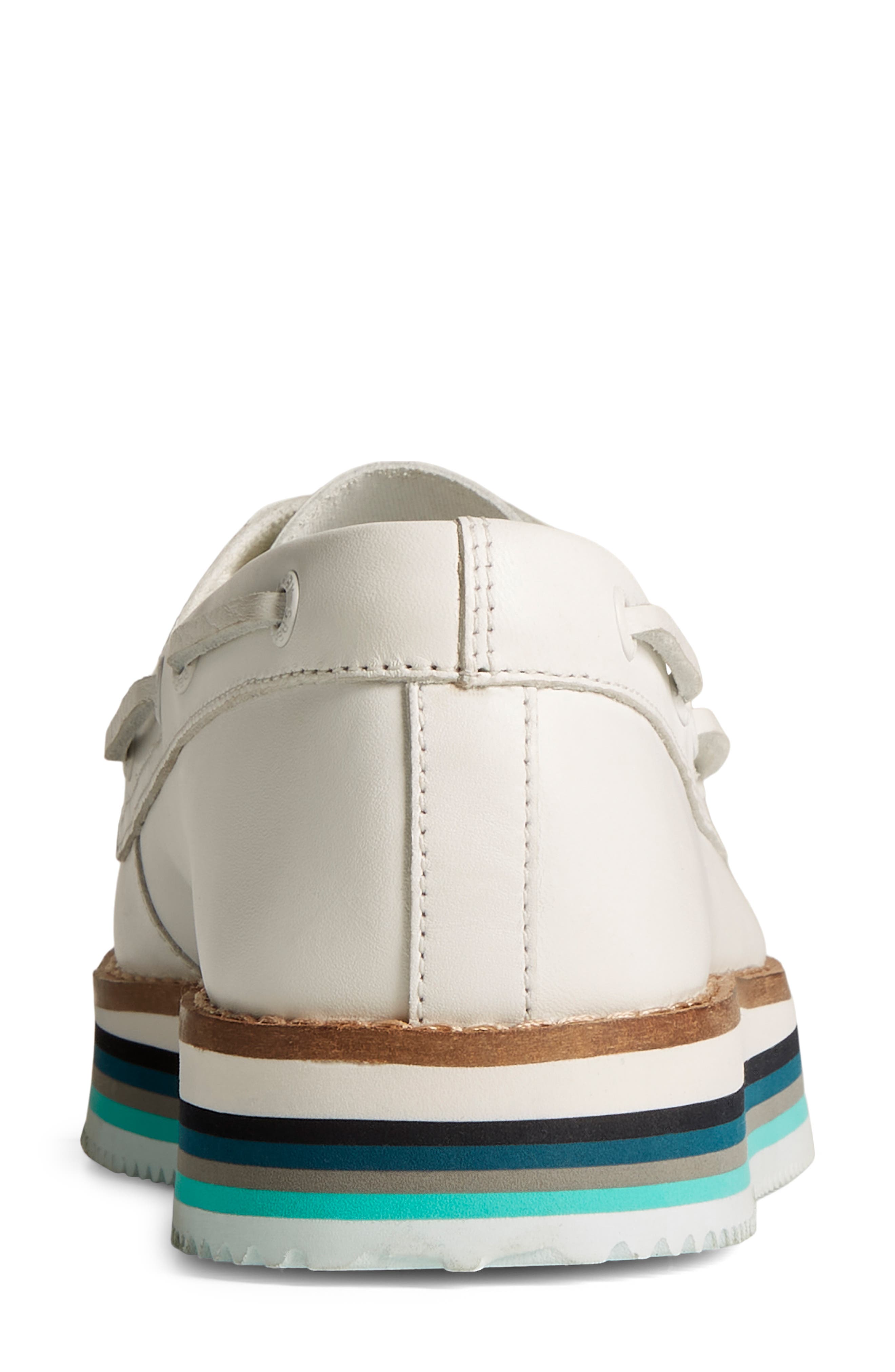 Platform Boat Shoe, Alternate, color, WHITE