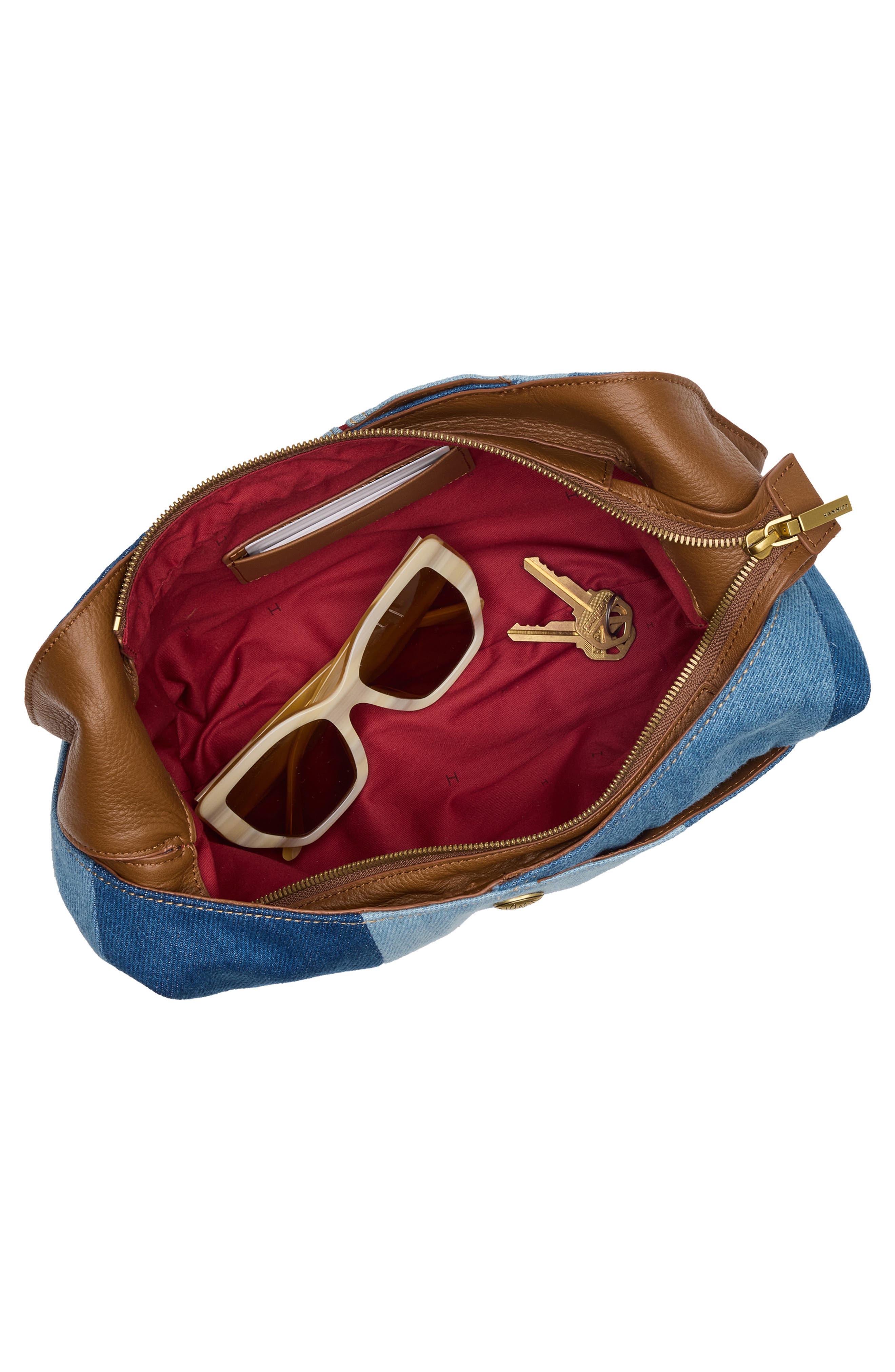 Tom Medium Leather Zip Shoulder Bag, Alternate, color, SILVERLAKE/ ANTIQUE GOLD