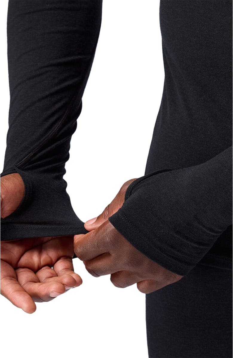 Backcountry Cedars Rws Merino Lt-Wt Baselayer 1/2-Zip Scuba Top - Men's, Alternate, color, Black