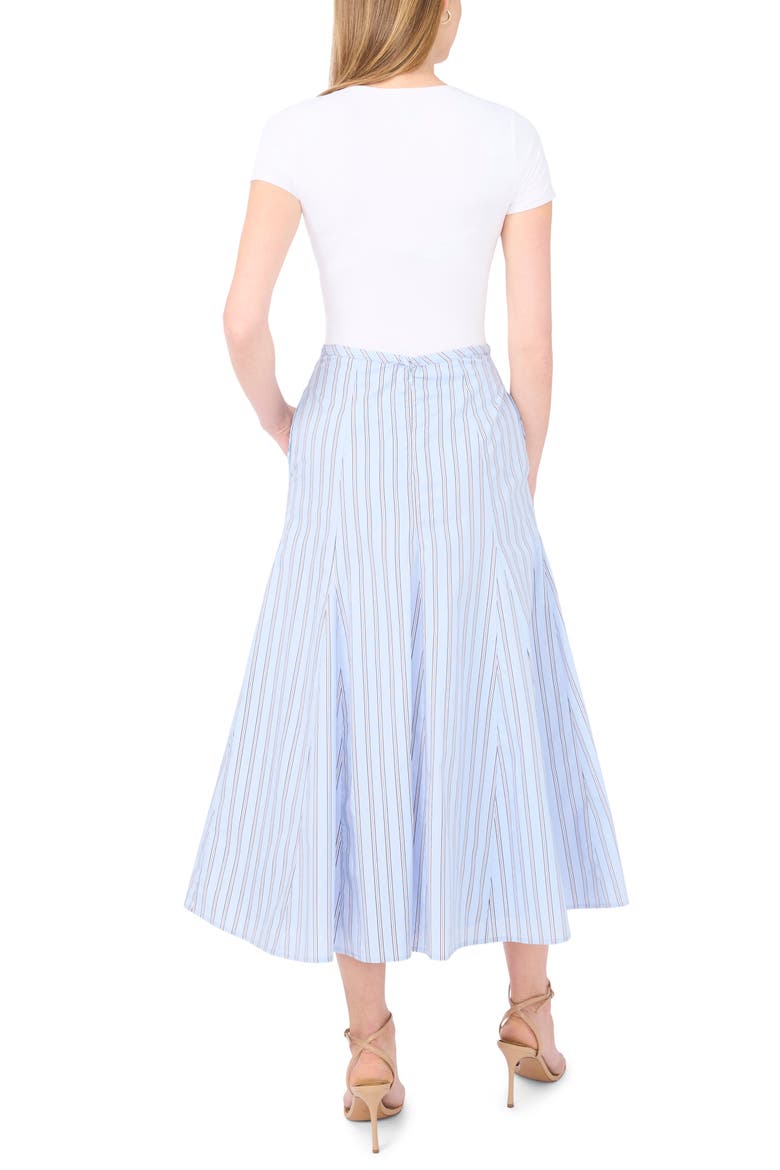 Godet Hem Poplin Midi Skirt, Alternate, color, XENON BLUE