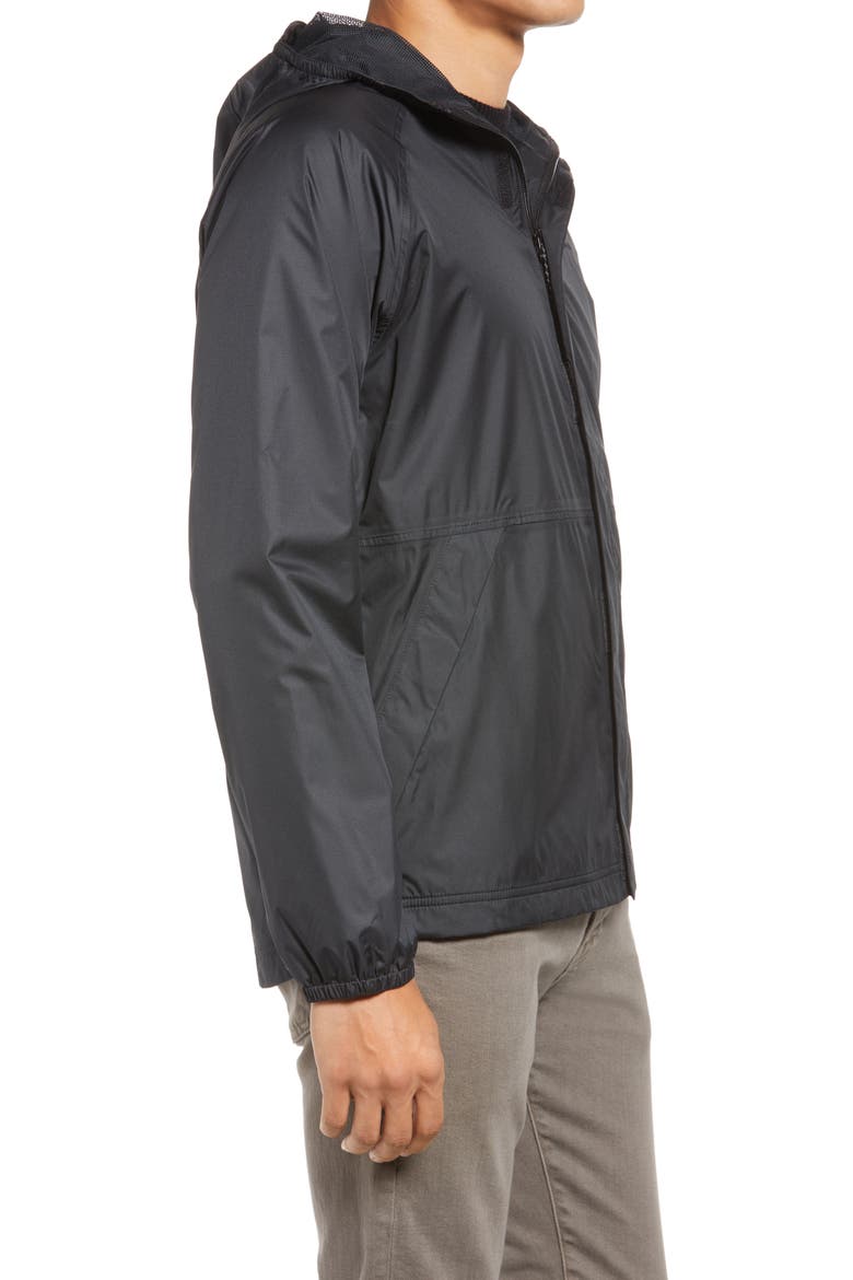 Men's Packable Waterproof Hooded Windbreaker Jacket, Alternate, color, BLACK