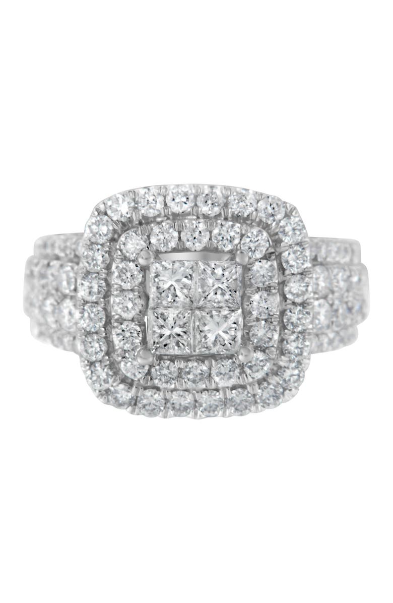 Haus of Brilliance 14KT White Gold Round and Princess 2 1/4 Cttw Diamond Ring, Main, color, White Gold