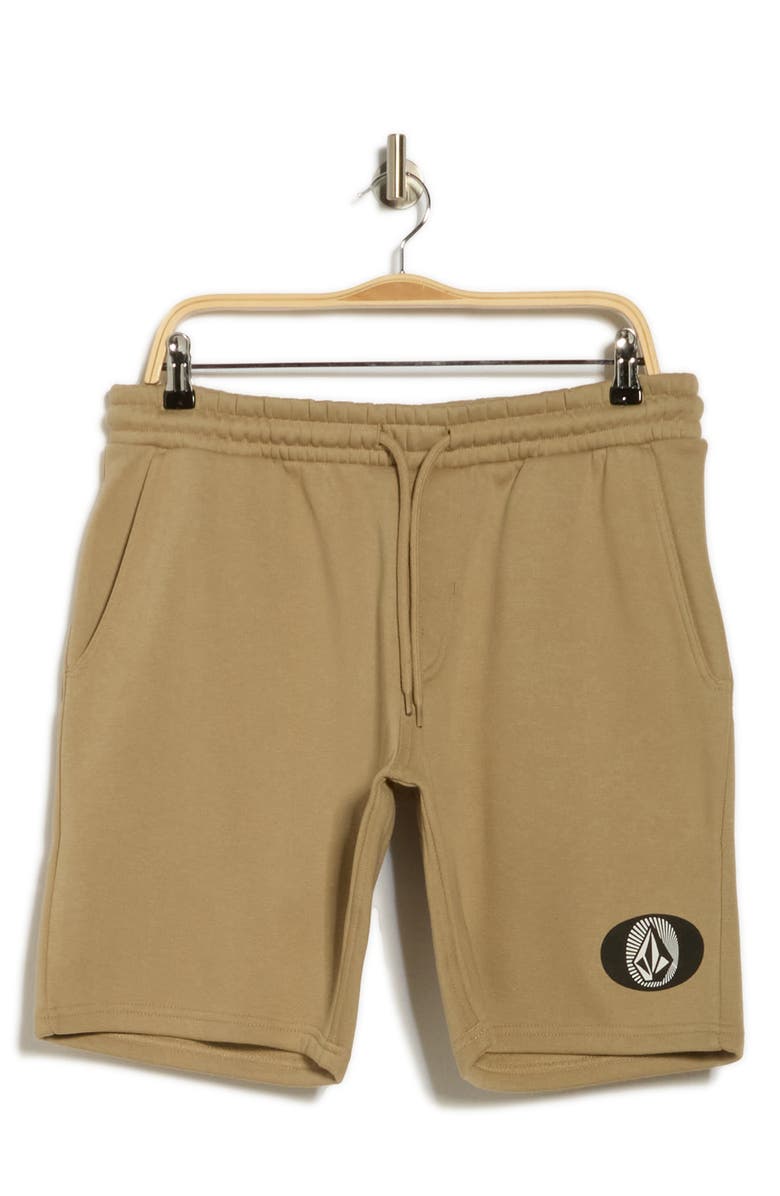 Volcom Bearing Fleece Shorts, Alternate, color, Khaki