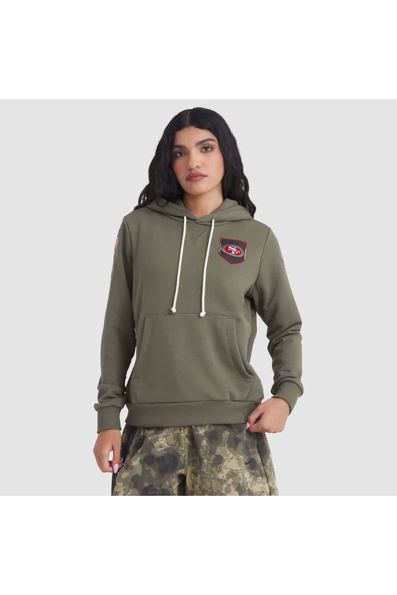 Women's Nike Olive San Francisco 49ers 2025 Salute to Service Sideline Standard Issue Dri-FIT Hoodie, Main, color, Olive