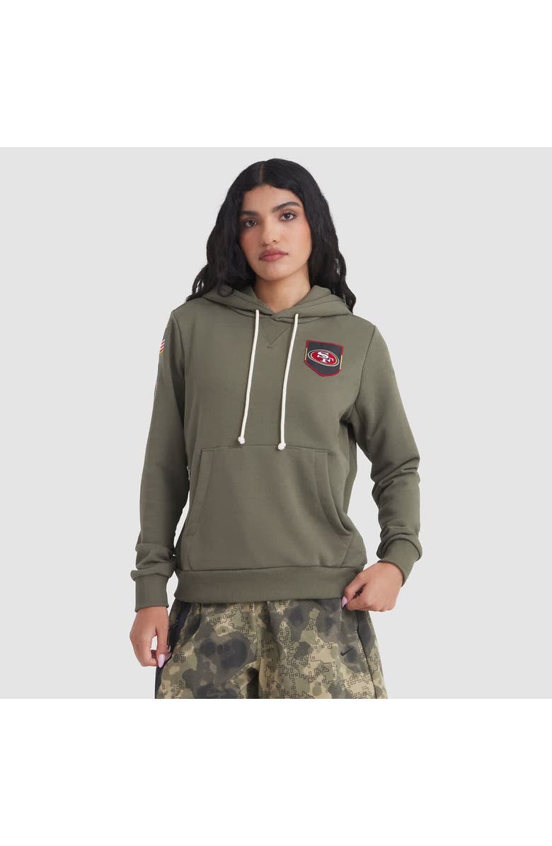 Nike Women's Nike Olive San Francisco 49ers 2025 Salute to Service Sideline Standard Issue Dri-FIT Hoodie, Main, color, Olive