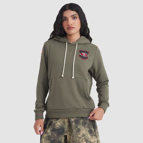 Women's Nike Olive San Francisco 49ers 2025 Salute to Service Sideline Standard Issue Dri-FIT Hoodie