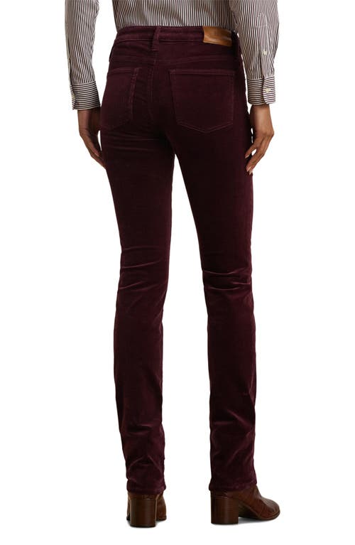 Shop Ralph Lauren Lauren  Straight Leg Corduroy Pants In Pinot Noir