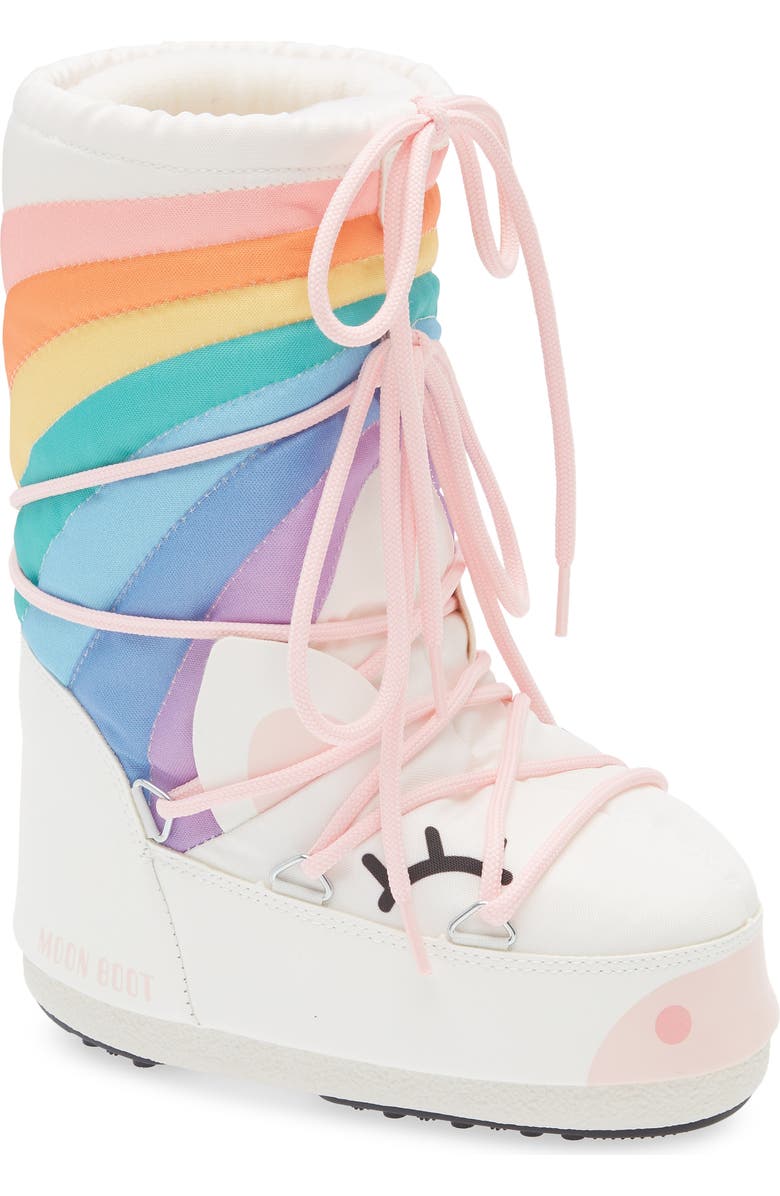 Moon Boot<sup>®</sup> Kids' Icon Unicorn Boot, Main, color, White/ Multicolor