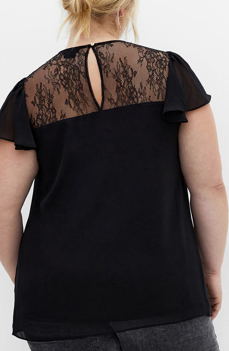 City Chic Malia Embroidered Lace Top, Alternate, color, Black