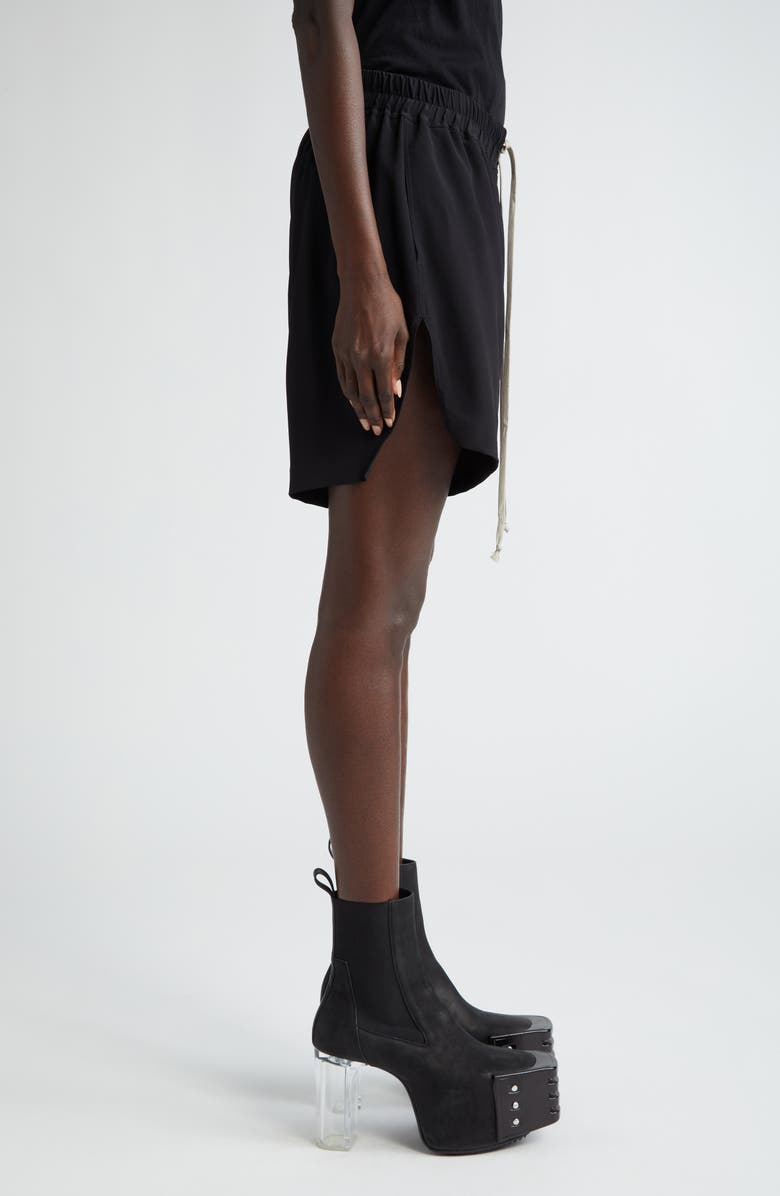 Rick Owens Drawstring Step Hem Boxer Shorts, Alternate, color, 