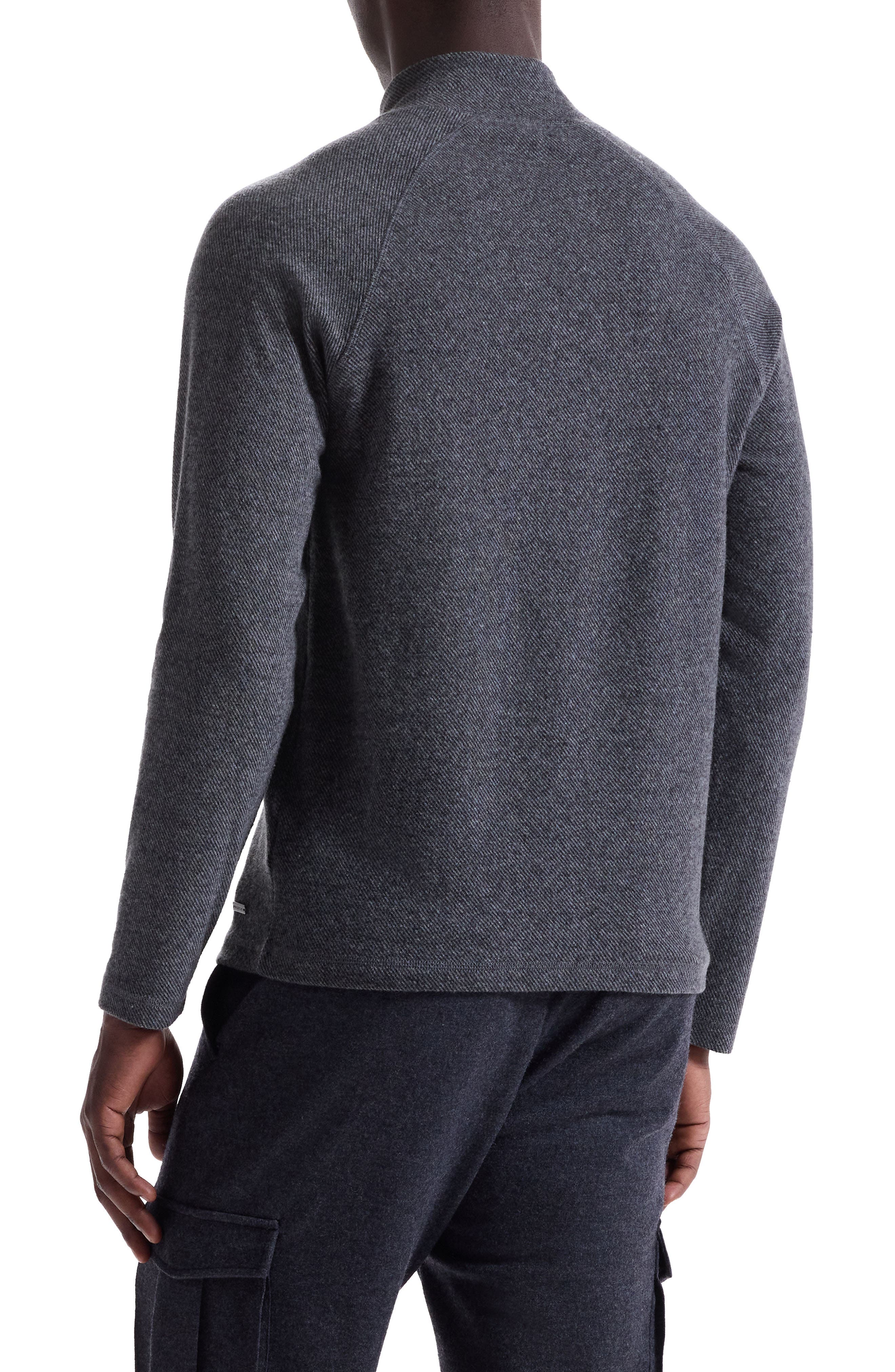 Brushed Cotton Blend Quarter Zip Pullover - image 2