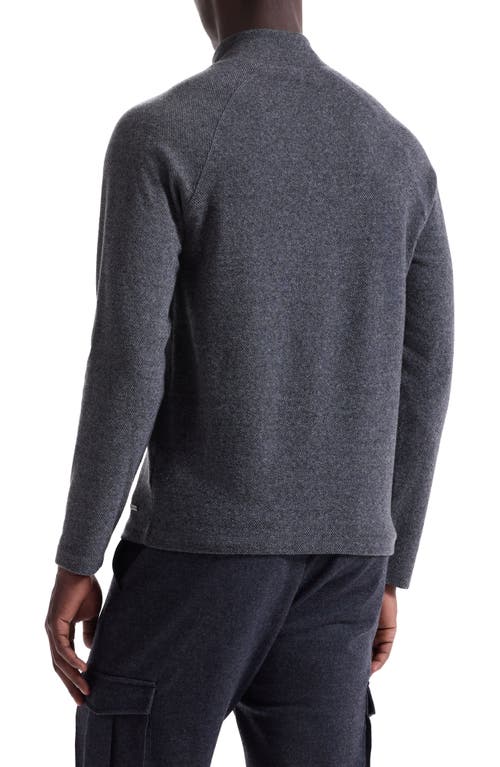 Bugatchi Brushed Cotton Blend Quarter Zip Pullover In Gray