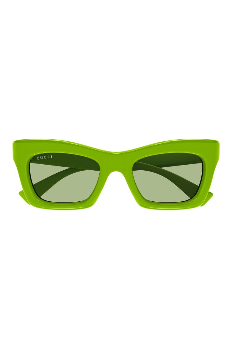 50mm Cat Eye Sunglasses, Main, color, GREEN