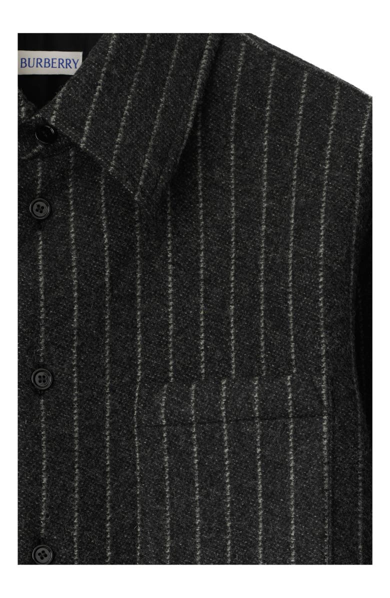 Burberry Oversized Pinstriped Wool Blend Shirt, Alternate, color,