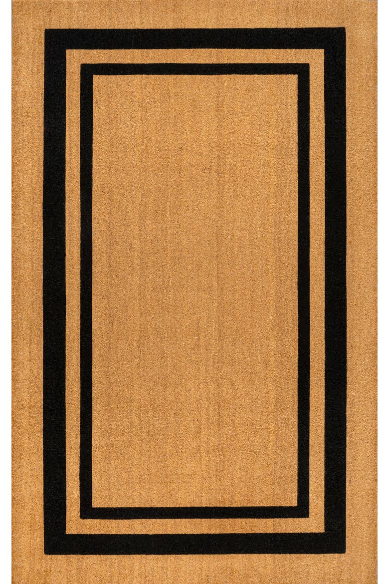 Peater Classic Casual Commerical Natural Coir Mat Indoor/Outdoor, Alternate, color, Natural Black Border