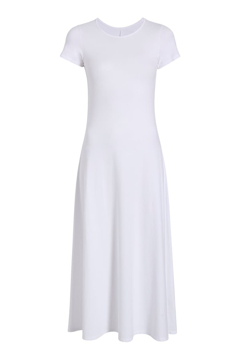 FITTED TEE DRESS, Alternate, color, WHITE