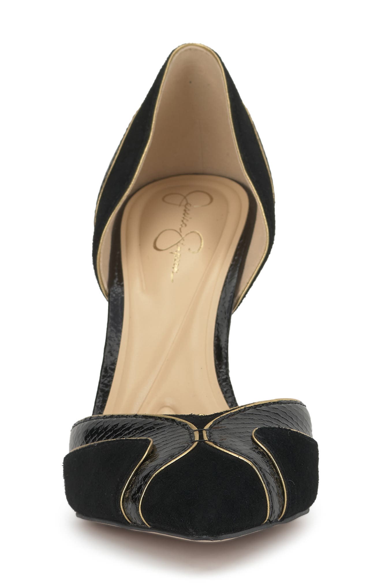 Jessica Simpson Vuley d'Orsay Pump, Alternate, color, Black/ Gold