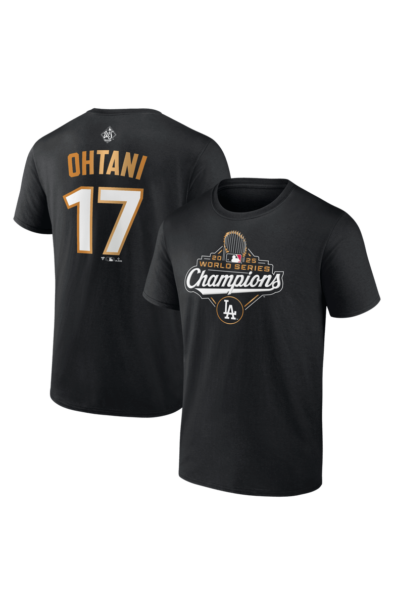 FANATICS Men's Fanatics Shohei Ohtani Black Los Angeles Dodgers 2025 World Series Champions Big & Tall Name & Number T-Shirt, Main, color, Black