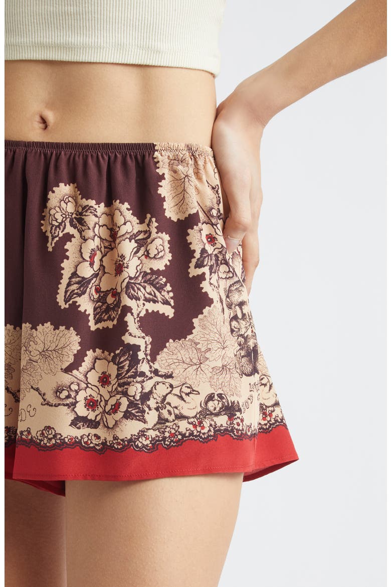 Storybook Silk Tap Shorts, Alternate, color, RED BLACK