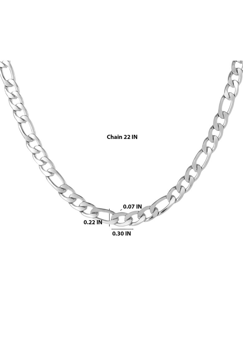 Men's Figaro Chain Necklace, Silver-Tone 22'' Links, Alternate, color, Metallic Silver