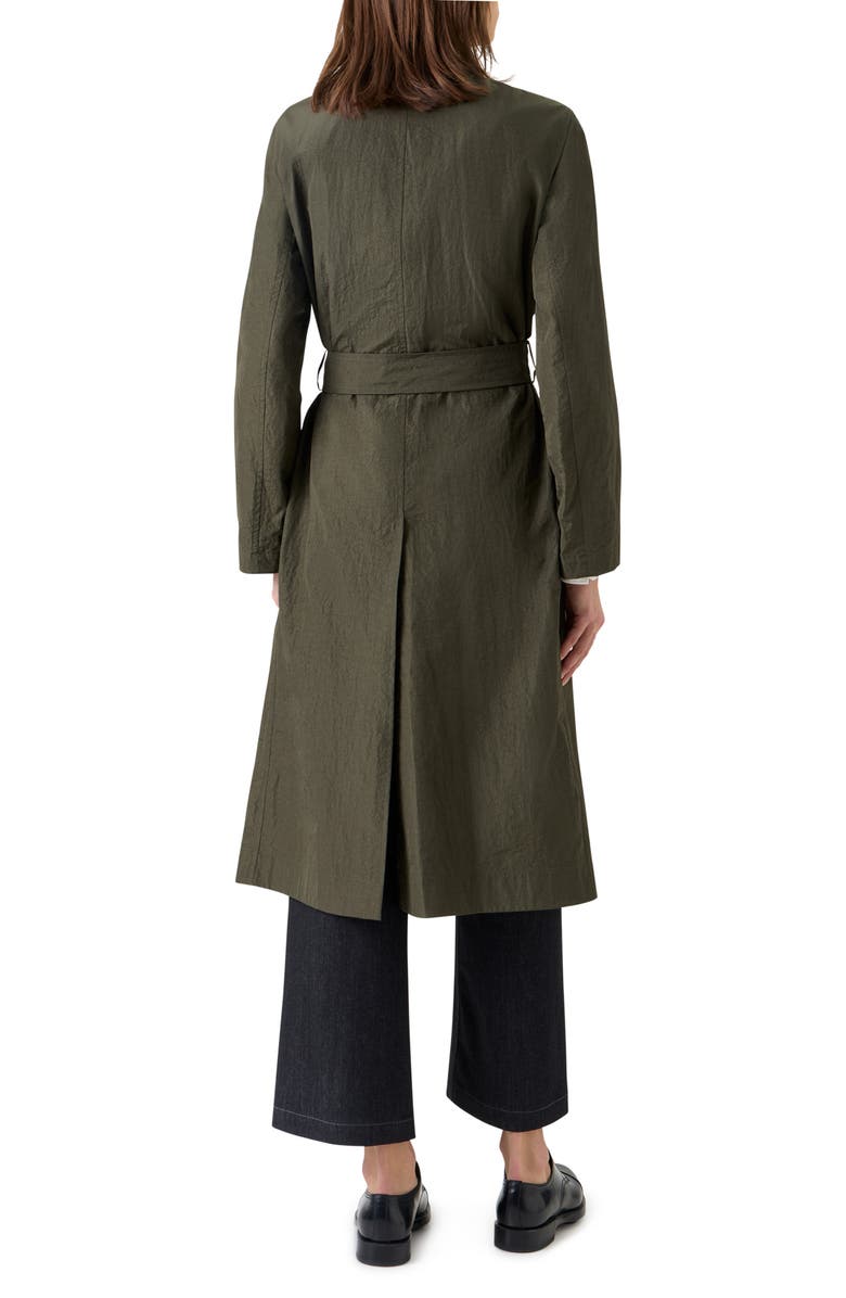 Akris punto Crinkled Parachute Taffeta Trench Coat, Alternate, color, Olive