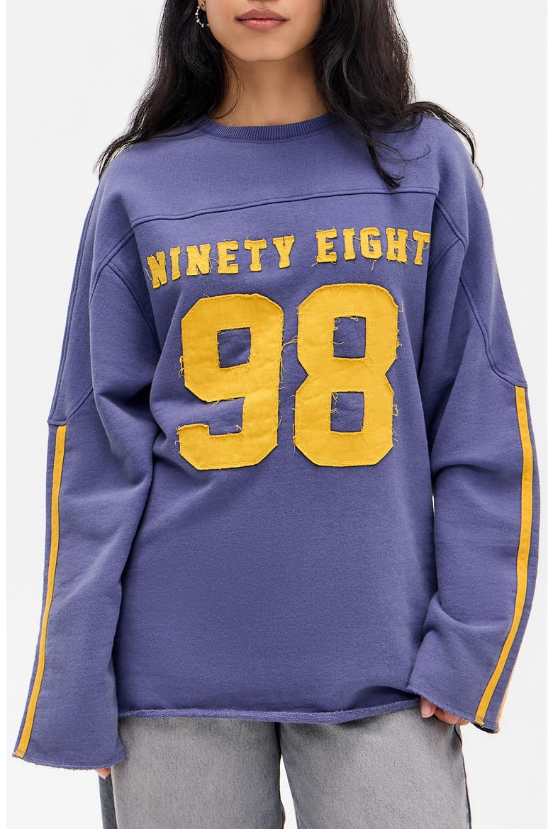 Number Appliqué Cotton Sweatshirt, Main, color, BLUE