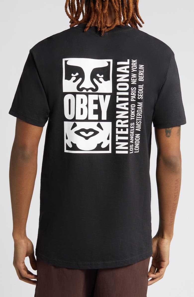 Obey Icon Cotton Graphic T-Shirt, Alternate, color, Black