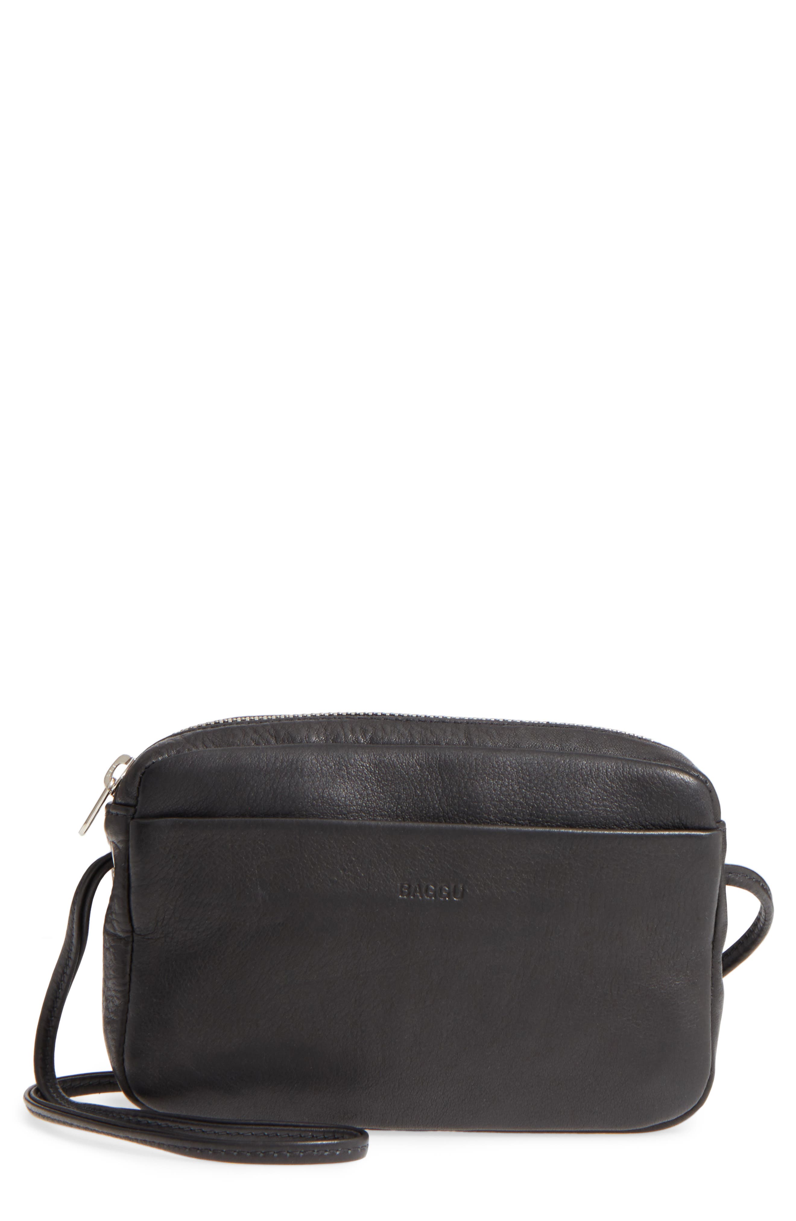Baggu 'Mini' Pebbled Leather Crossbody, Main, color, 