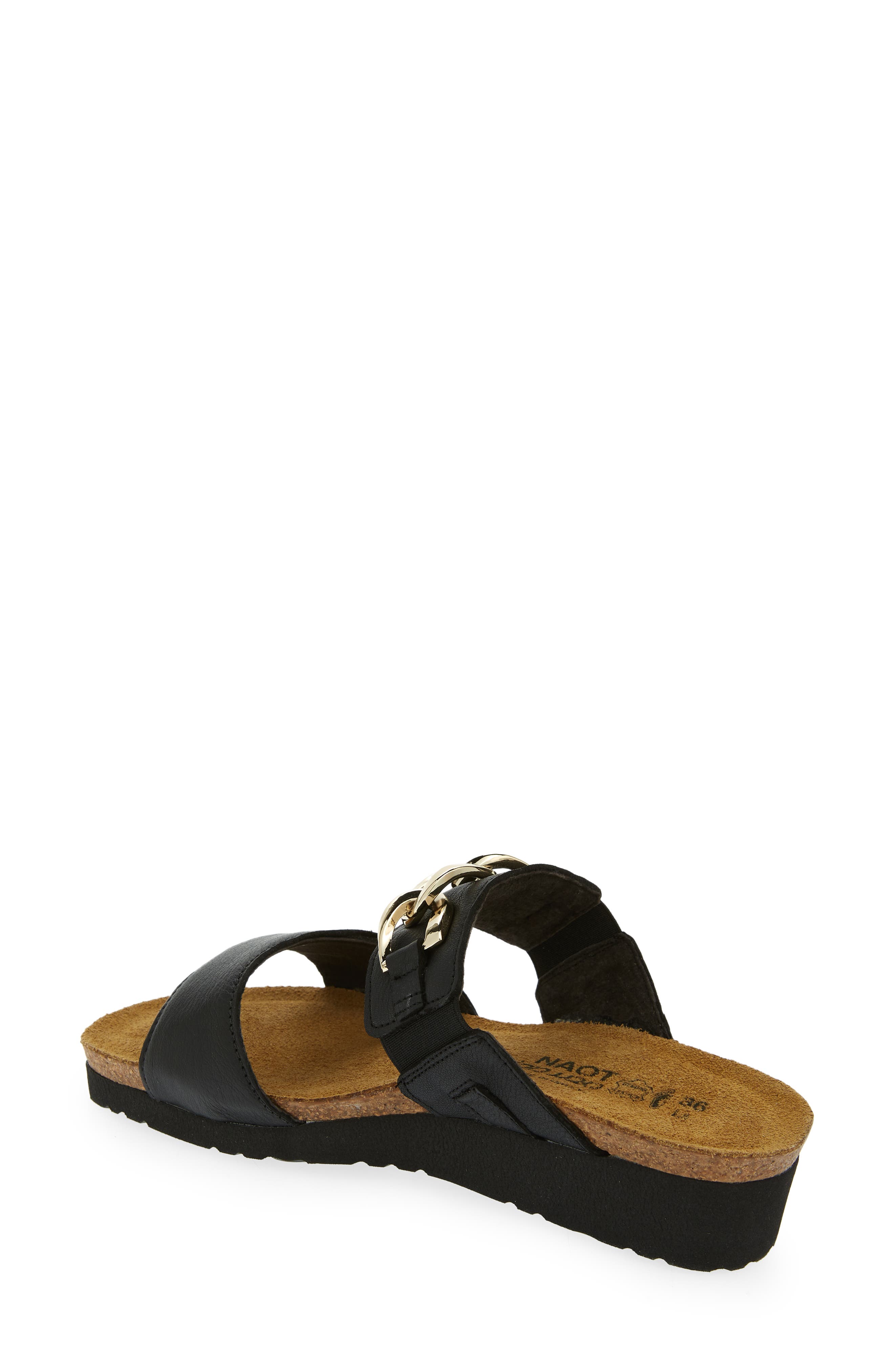 Naot Victoria Wedge Slide Sandal, Alternate, color, Soft Black Leather