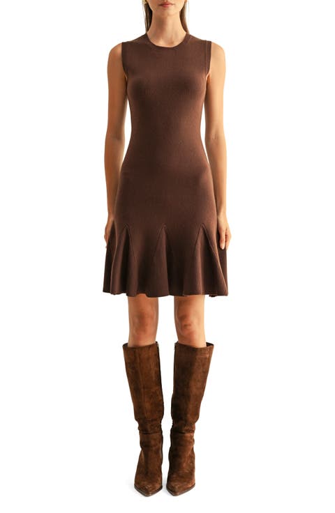 Gabrielle Flared Knit Minidress