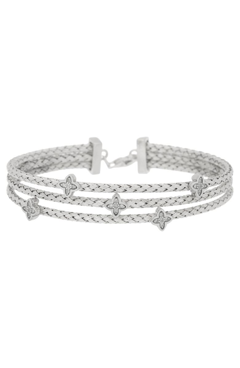 MESHMERISE Diamond Three-Row Braided Bracelet - 0.06ct., Main, color, White