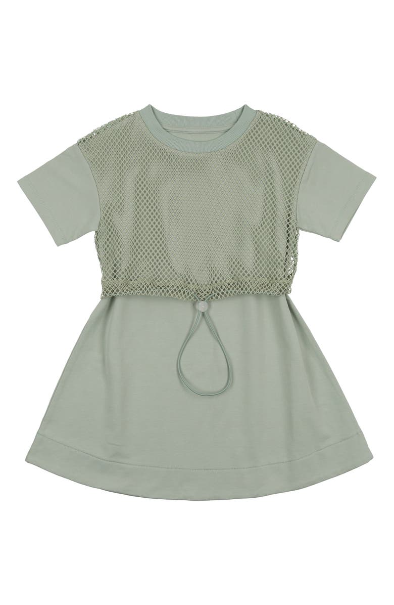 Manière Kids' Mesh Bodice Dress, Main, color, 