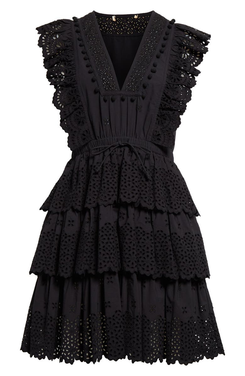 Ulla Johnson Lilith Eyelet Tiered Minidress, Alternate, color, 