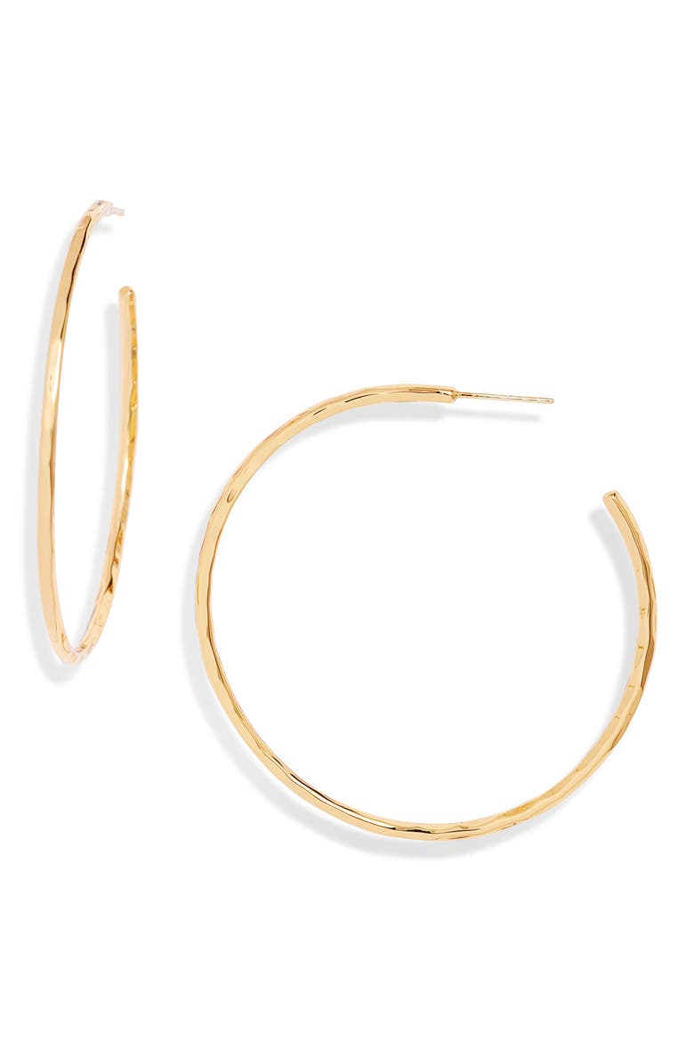 Hammered Hoop Earrings, Main, color, GOLD