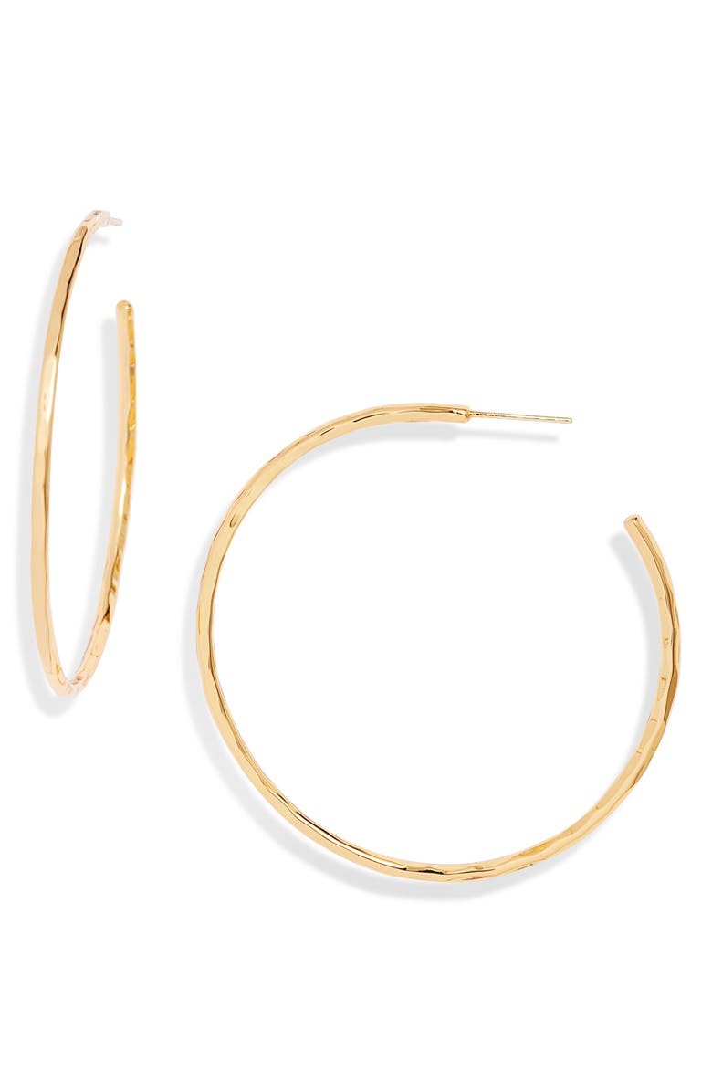 NEST Jewelry Hammered Hoop Earrings, Main, color, Gold