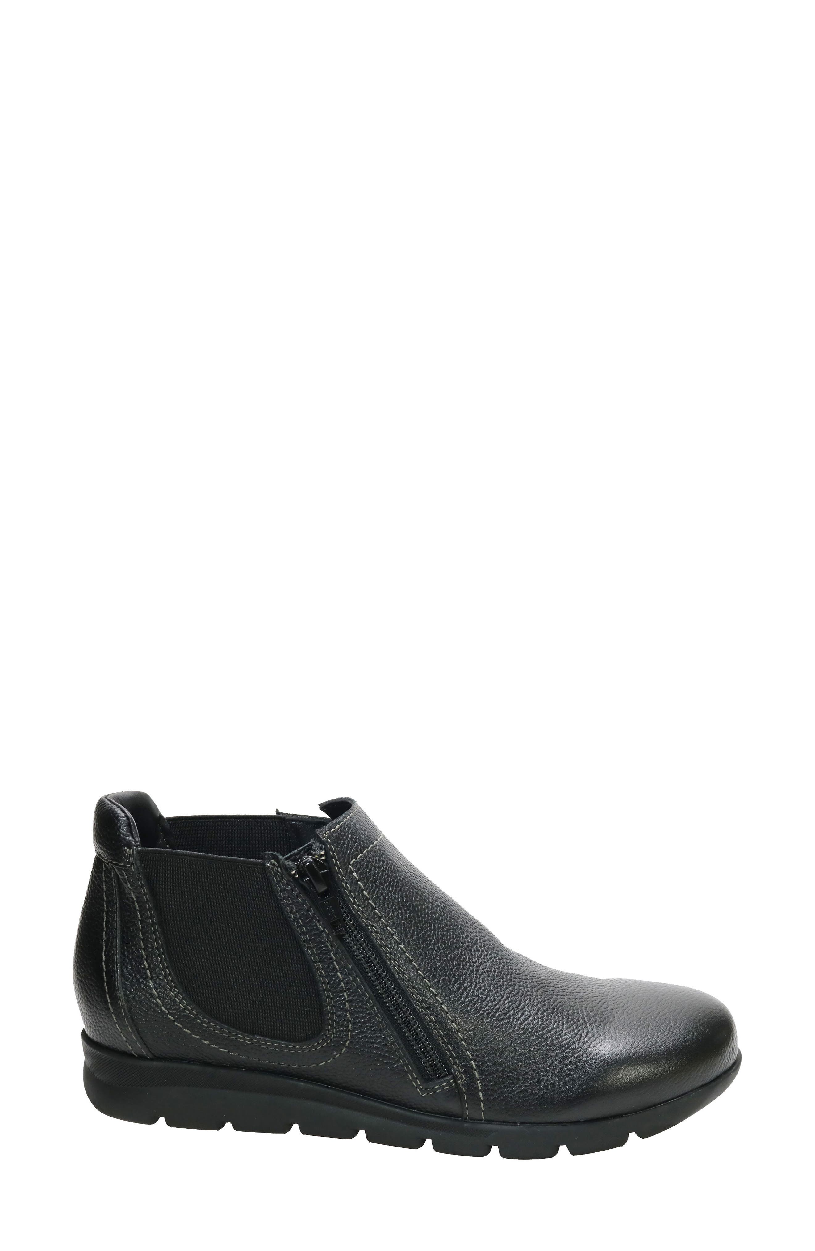 David Tate Popular Wedge Bootie, Alternate, color, Black Pebble Grain