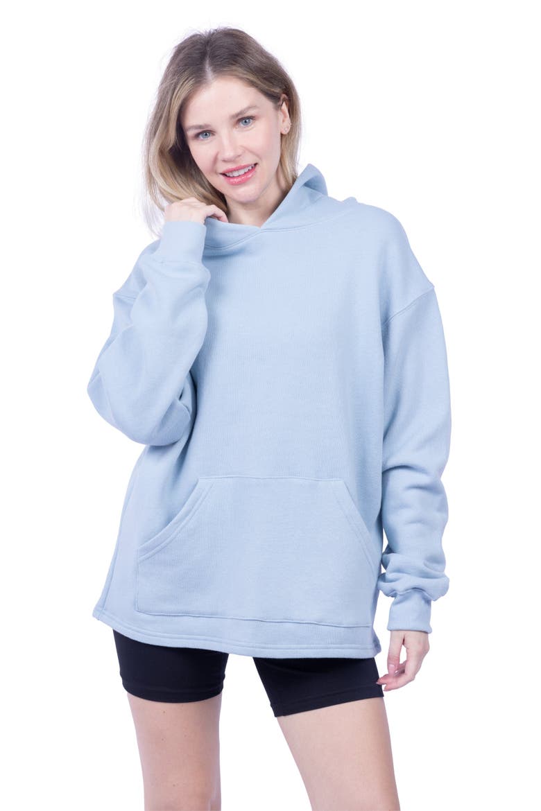 Juno Organic Cotton Oversized Heavyweight Hoodie Sweatshirt, Alternate, color, Italian Plum