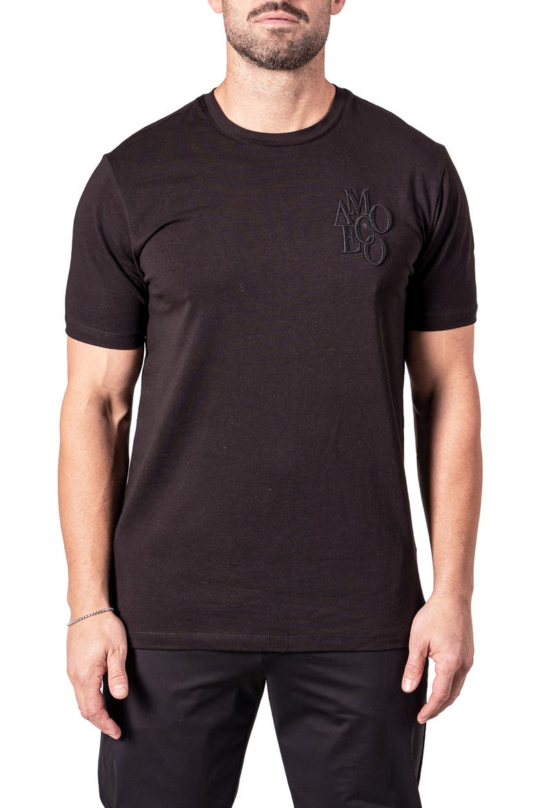 Resistance Logo Embroidered T-Shirt, Main, color, BLACK